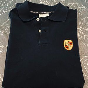 PORSCHE Embroidered Crest Golf Shirt